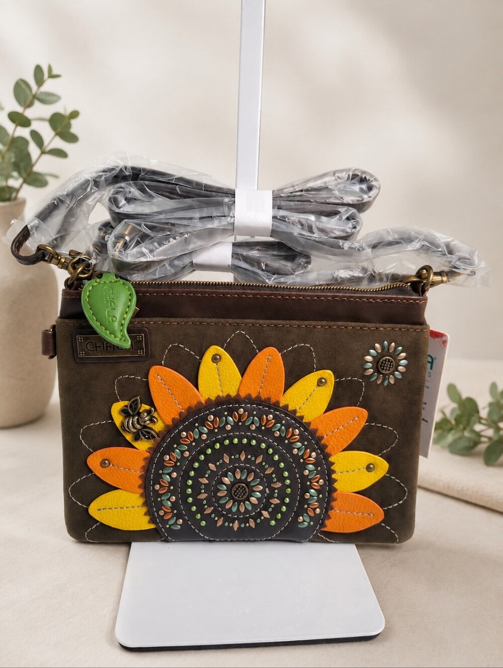 Chala Dazzled Mini Crossbody Sunflower Bee Olive Green NWT